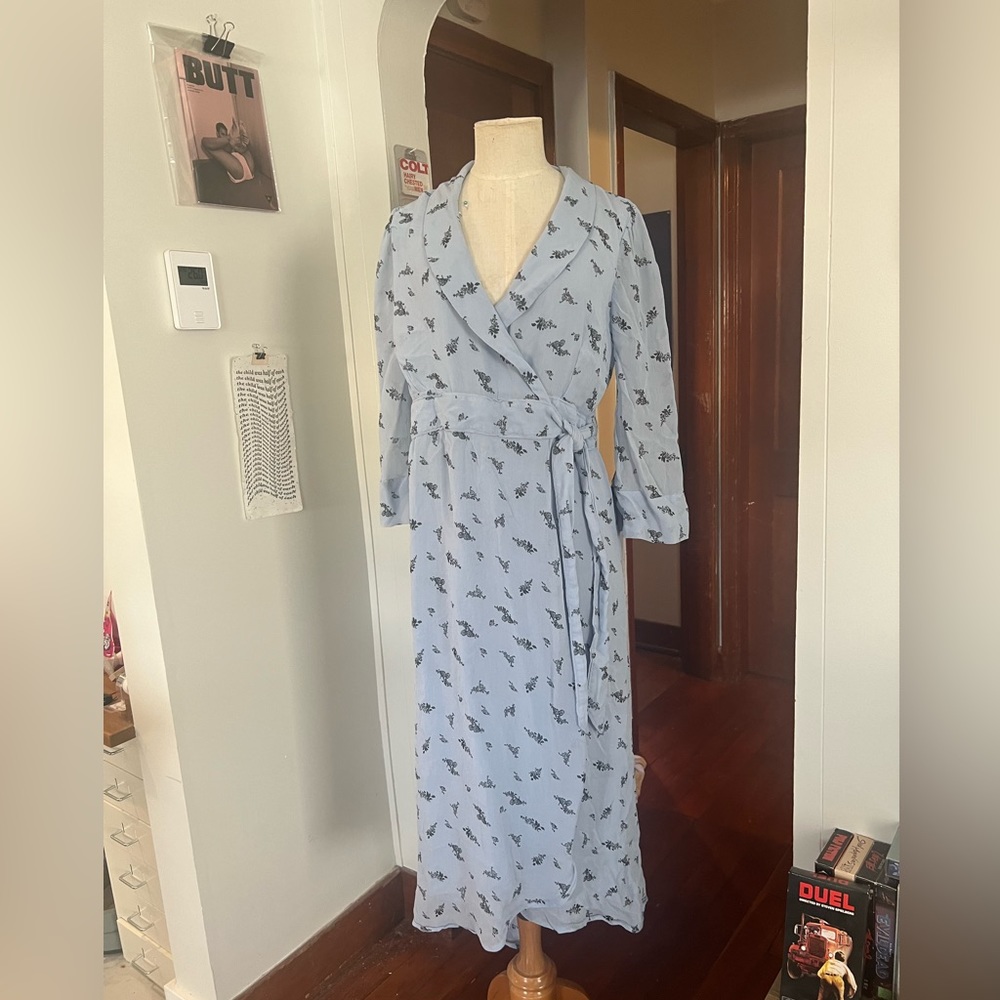 GANNI floral wrap dress